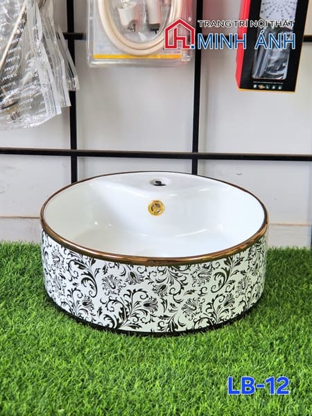 Larvabo đặt bàn LB-12 vân vàng