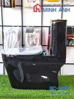 Bồn cầu đen viền chỉ vàng BC-2666 - Bộ - Ảnh 3